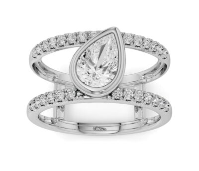pear between parallel pear dimond ring 1.02 carat