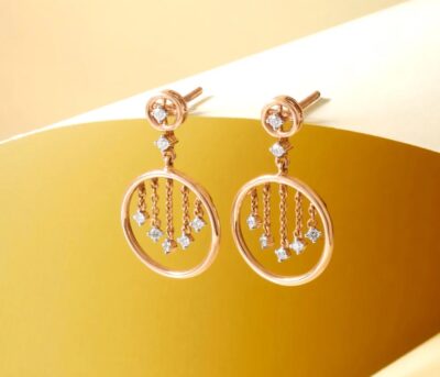 halo fringe diamond drop earrings