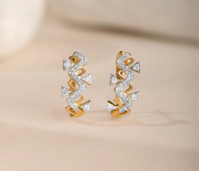 lippan glow gold & diamond hoop earrings