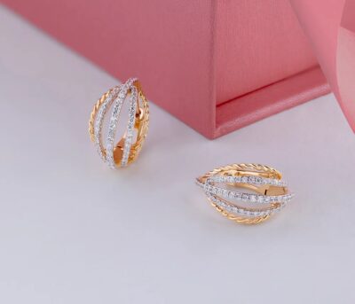 draped luxe gold & diamond hoop earrings